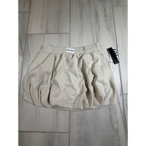Gold Hinge LuxeSoft Bubble Skirt Natural Cream Mini GH221 Size M